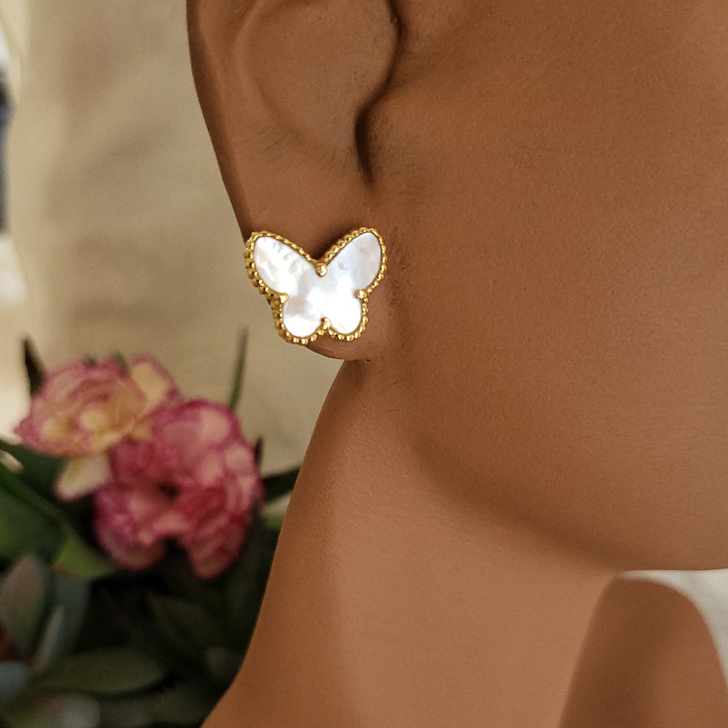 VCA Inspired Butterfly Stud Earrings