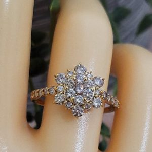 1ct Natural Diamond Sunflower Ring