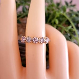 5 Stone Heart Natural Diamond Ring