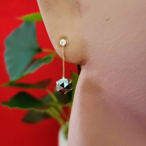 2ct Natural Diamond Dangling Black Diamond Earrings