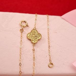 VCA Inspired Full Gold Clover Bracelet