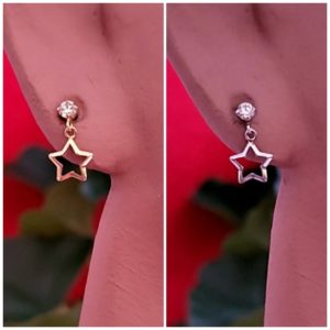 0.10ct Natural Diamond Star Dangling Earrings