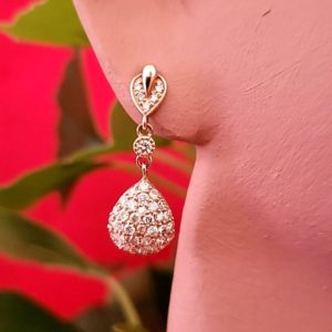 1ct Natural Diamond Pear Cushion Dangling Earrings