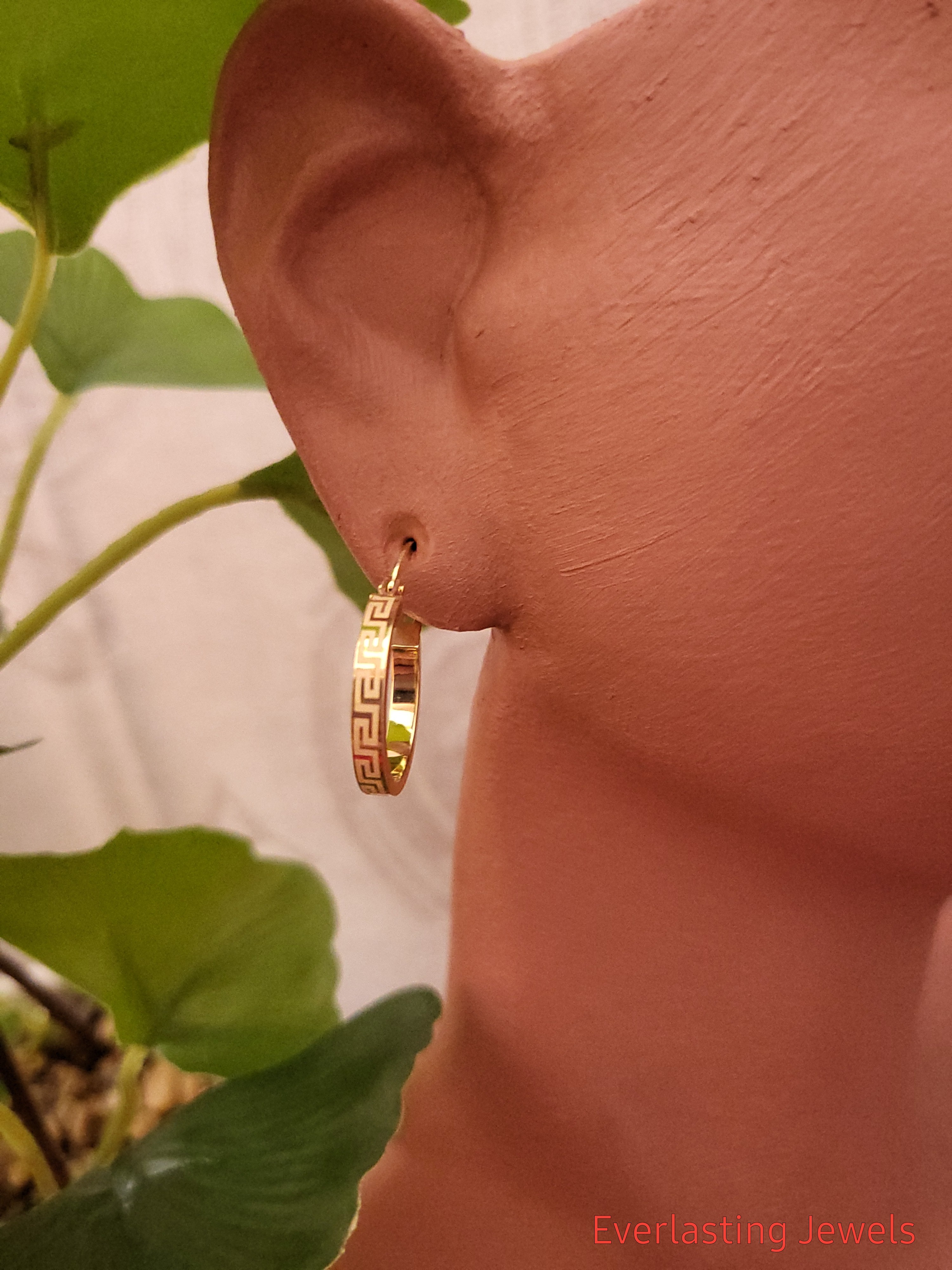 Versace Inspired Flat Hoop Earrings